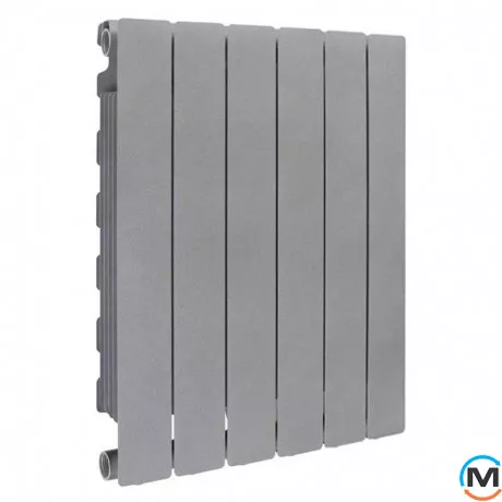 Радіатор опалення Fondital алюмінієвий (6 секцій) BLITZ SUPER B4 GRAPHITE 3R 500/100, Колір: Графіт, Міжосьова відстань (мм): 500, Кількість секцій: 6, фото 