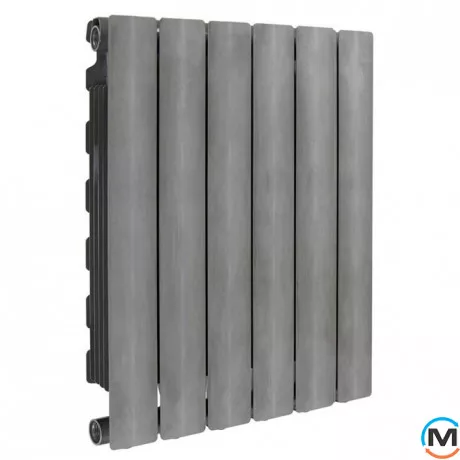 Радіатор опалення Fondital алюмінієвий (6 секцій) BLITZ SUPER B4 PURE METAL 500/100, Колір: Сірий, Міжосьова відстань (мм): 500, Кількість секцій: 6, фото 