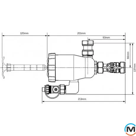 Сепаратор шламу Sentinel Vortex 200 ultraCompact з магнітним уловлювачем різьблення 3/4", фото , зображення 3