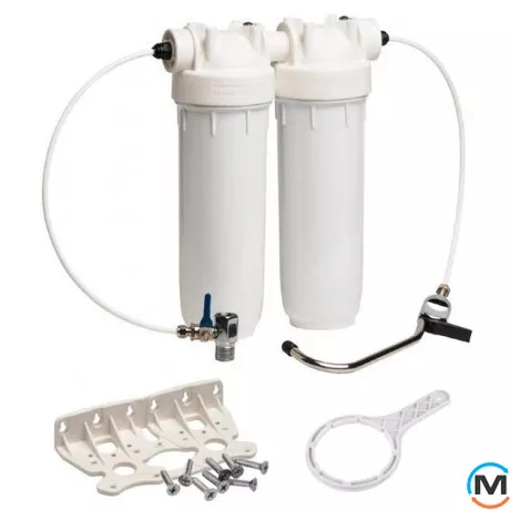 Комплект фильтров Atlas Filtri (под мойку) BRAVO DP DUO BW 10" (водоразборный кран+кран подключения), Кол-во колб: 2 колбы, фото 