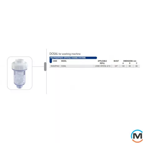 Фильтр (полифосфат) Atlas Filtri для стиральных машин Ø3/4" DOSAL 7,0 bar 35°C, фото , изображение 2