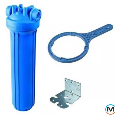 Фільтр-колба Atlas Filtri DP BIG AB (синій) Ø1" IN (пластик) 20" 45°C 8,3 bar, Діаметр різьблення: 1", Колір: Блакитний, Типорозмір: 20", Кількість колб: 1 колба, фото 