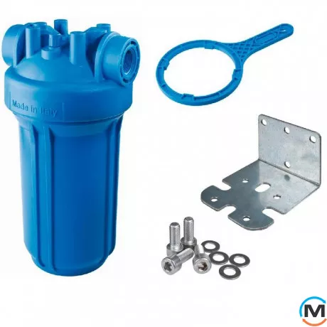 Фильтр-колба Atlas Filtri DP BIG AB (голубая) Ø1 1/2" IN (пластик) 20" 45°C 8,3 bar KIT, Диаметр резьбы: 1 1/2", Цвет: Голубой, Типоразмер: 20", Кол-во колб: 1 колба, фото 