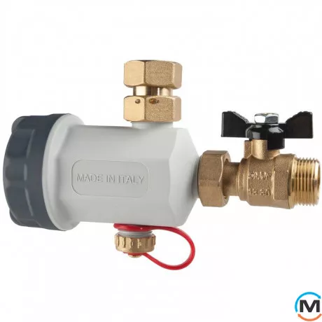 Магнитный фильтр-шламоотделитель Atlas Filtri FDM 1P 3/4" 90°C/600 μ/3 bar, Диаметр резьбы: 1/2", фото 