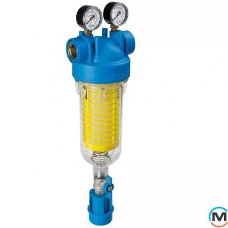 Фільтр самопромивний Atlas Filtri HYDRA M (манометри) Ø3/4" OT (латунь) + картридж RLH 90 mcr KIT, Діаметр різьблення: 3/4", Кількість мікрон (мКм): 90, фото 