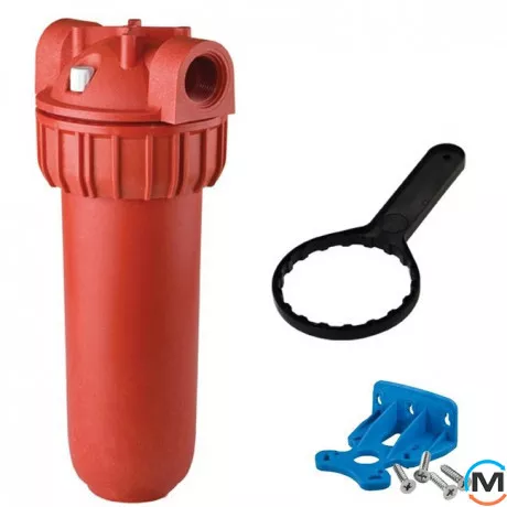 Фільтр-колба Atlas Filtri PLUS HOT 3P Ø3/4" (пластик) 10" (senior) AFP SX AB 80°C 8 bar KIT, Діаметр різьблення: 3/4", Макс. Температура (град.): 80, фото 