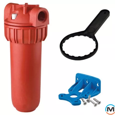 Фільтр-колба Atlas Filtri PLUS HOT 3P Ø1/2" (пластик) 10" (senior) MFP SX AB 80°C 8 bar KIT, Діаметр різьблення: 1/2", Макс. Температура (град.): 80, фото 