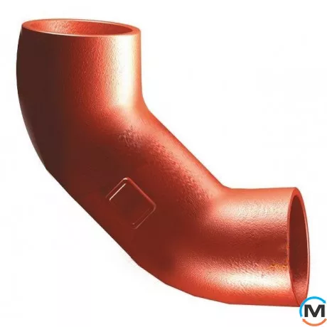 Двойное колено канализационное чугунное укороченное Pam-GLOBAL S 80х88*, Диаметр (мм): 80, фото 