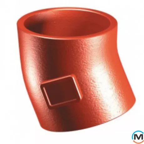 Колено канализационное чугунное Pam-GLOBAL S 100x15*, Градус (град.): 15, Диаметр (мм): 100, фото 