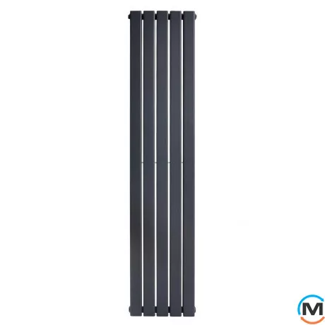 Вертикальний дизайнерський радіатор ARTTIDESIGN Livorno II 5/1800/340/50 сірий матовий, Підключення радіатора: Бокове, Виконання: Вертикальний, Колір: Сірий, Висота (мм): 1800, Кількість секцій: 5, Довжина (мм): 340, Глибина (мм): 100, Кількість рядів: 2, фото , зображення 3