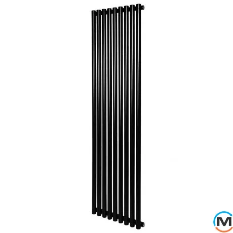 Вертикальний дизайнерський радіатор ARTTIDESIGN Matera 9/1800/531/50 чорний матовий, Підключення радіатора: Нижнє, Колір: Чорний, Кількість секцій: 9, фото 