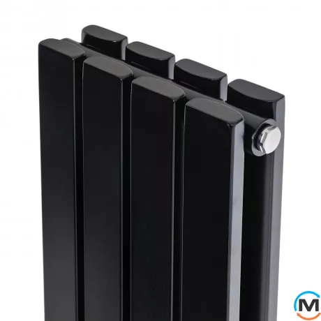 Вертикальний дизайнерський радіатор ARTTIDESIGN Terni II 4/1800/236/50 чорний матовий, Підключення радіатора: Нижнє, Виконання: Вертикальний, Колір: Чорний, Висота (мм): 1800, Кількість секцій: 4, Довжина (мм): 236, Глибина (мм): 99, Кількість рядів: 2, фото , зображення 5