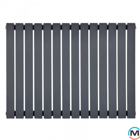 Горизонтальний дизайн радіатор ARTTIDESIGN Terni II G 14/600/826 сірий матовий, Підключення радіатора: Нижнє, Виконання: Горизонтальний, Колір: Сірий, Висота (мм): 600, Кількість секцій: 14, Довжина (мм): 826, Глибина (мм): 99, Кількість рядів: 2, фото , зображення 2