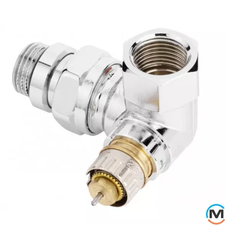 Клапан термостатичний Danfoss RA-NCX Ду15 кутовий лівий хром, Варіант: Лівий, фото 