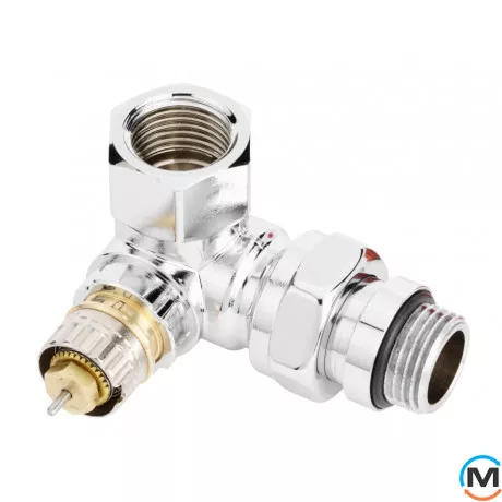 Клапан термостатический Danfoss RA-NCX Ду15 угловой правый хром, Вариант: Правый, фото 