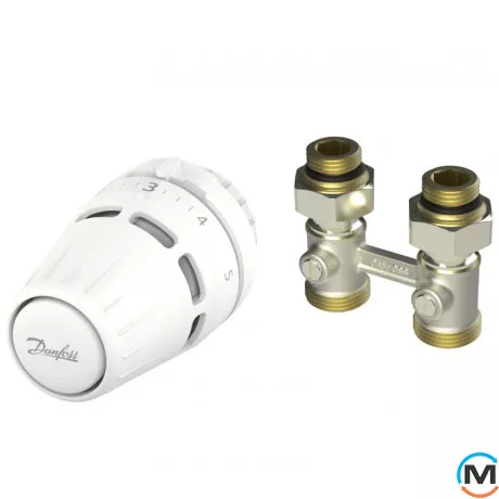Комплект радиаторный Danfoss Regus RA+RLV-KB 1/2" прямой, Исполнение: Прямой, Присоединение: M23,5х1,5 (Click), фото 