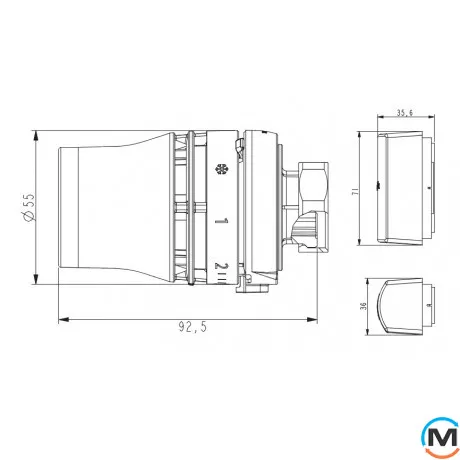 Угловой адаптер для клапанов RA Danfoss, Присоединение: M23,5х1,5 (Click), фото , изображение 4