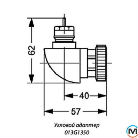 Угловой адаптер для клапанов RA Danfoss, Присоединение: M23,5х1,5 (Click), фото , изображение 3