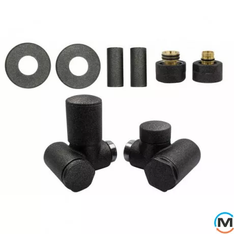 Комплект термостатический Vario Term INTEGRA REGULATED All In One угловой Правый (PEX) Matte black, фото 