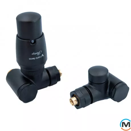 Комплект термостатический Vario Term INTEGRA угловой правый Matte black, фото 