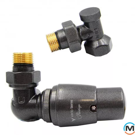 Комплект термостатический Vario Term MASTER угловой правый Structural black, фото 