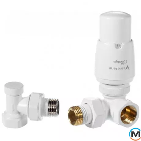 Комплект термостатический Vario Term MASTER угловой правый Matt white, фото 
