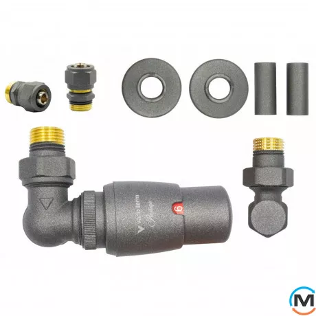 Комплект термостатический Vario Term MASTER All In One угловой Правый (PEX) Dark structural graphite, фото 