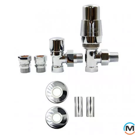 Комплект термостатический Vario Term ROYAL All In One Угловой (Cu) Chrome, фото 