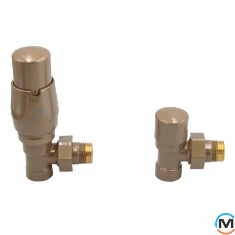 Комплект термостатический Vario Term ROYAL угловой золотой, фото 