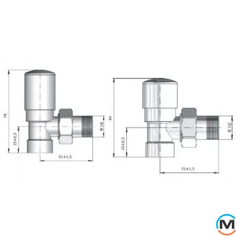 Комплект регулировочный Vario Term Swing угловой матовый черный ZIS24/FK, Цвет: Матовый черный, фото , изображение 2