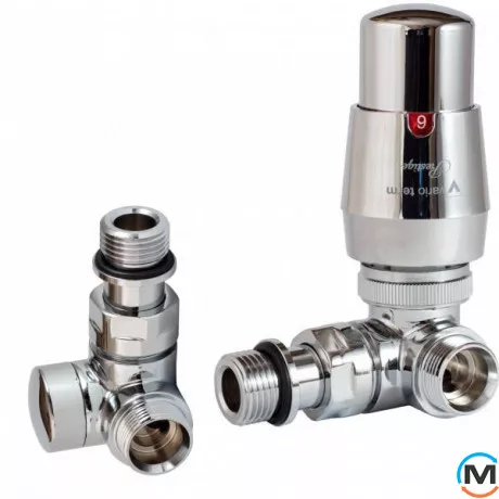 Комплект термостатический Vario Term VISION угловой правый Chrome, фото 