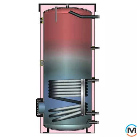 Meibes BS 1001: моновалентний бак ГВП зі знімною теплоізоляцією, Об'єм (л): 1000, Виконання: Вертикальний, Кількість змійовиків: 1, фото , зображення 2
