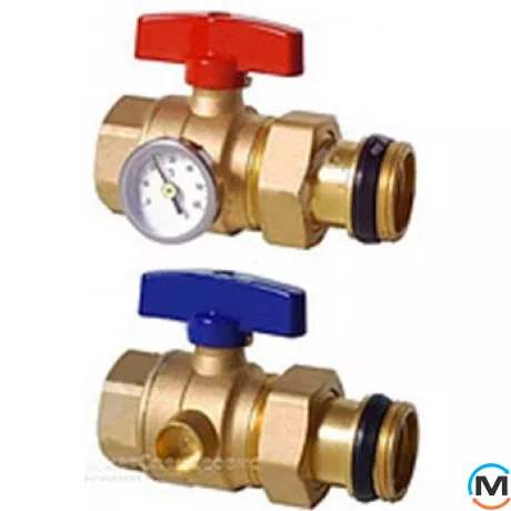 Шаровые краны Danfoss FHF-BV DN 25 для подключения к коллектору 2 шт., фото 