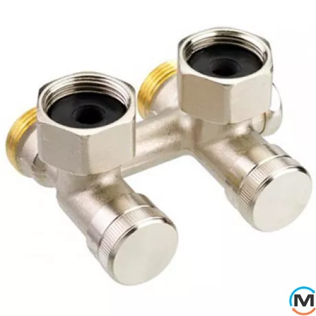 Клапан радіаторний Danfoss RLV-K кутовий 1/2x3/4, Діаметр різьблення: 1/2", Виконання: Кутовий, Колір: Нікельований, фото 