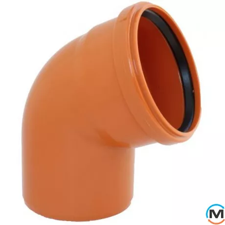 Колено канализационное Magnaplast KG 160/67, Вариант: Простое, Вид канализации: Наружная, Тип канализации: Простая, Градус (град.): 67, Диаметр (мм): 160, Материал: Поливинилхлорид (ПВХ), фото 