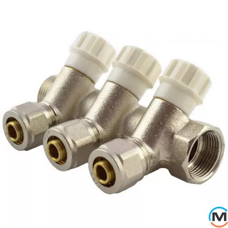 Колектор вентильний Fado 3/4" x 16x2, Кількість виходів: 2, Діаметр вхід/вихід: 3/4", фото 