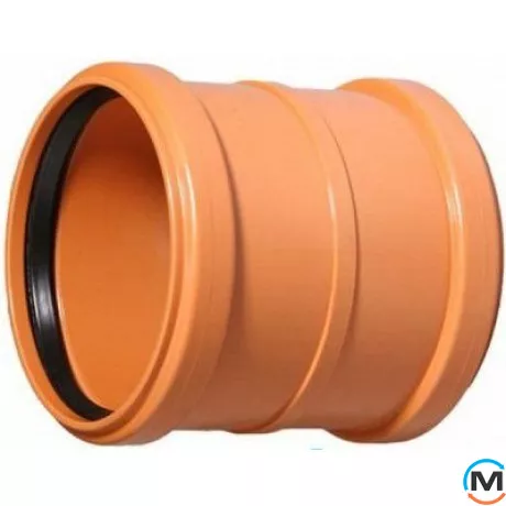 Муфта канализационная Magnaplast KG скользящая 160, Вариант: Скользящая, Вид канализации: Наружная, Тип канализации: Простая, Диаметр (мм): 160, Материал: Поливинилхлорид (ПВХ), фото 