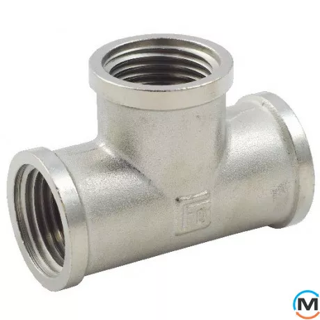 Никель Fado Тройник 1/2", Тип резьбы: Внутренняя/Внутренняя/Внутренняя, Диаметр резьбы: 1/2", фото 