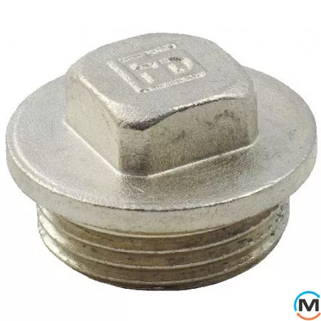 Никель Fado Заглушка 1/2" H, Тип резьбы: Наружная, Диаметр резьбы: 1/2", Материал: Латунь никелированная, фото 