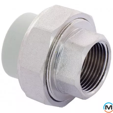 Поліпропіленовий згін американка з внутрішнім різьбленням Fado 32 1, Тип різьблення: Внутрішня, Діаметр (мм): 32, фото 