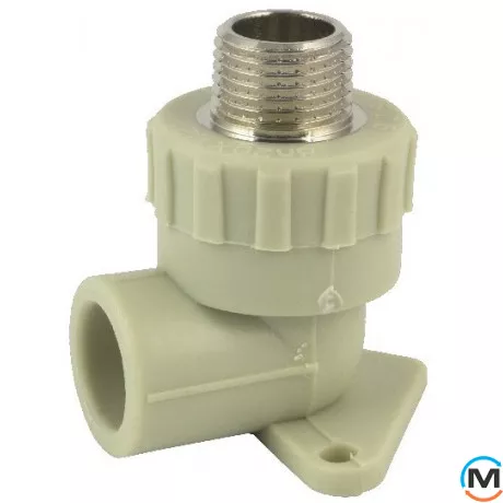 Поліпропіленовий куточок установочний зовнішній Fado 20x1/2", Тип різьблення: Зовнішня, Діаметр різьблення: 1/2", Діаметр (мм): 20, фото 