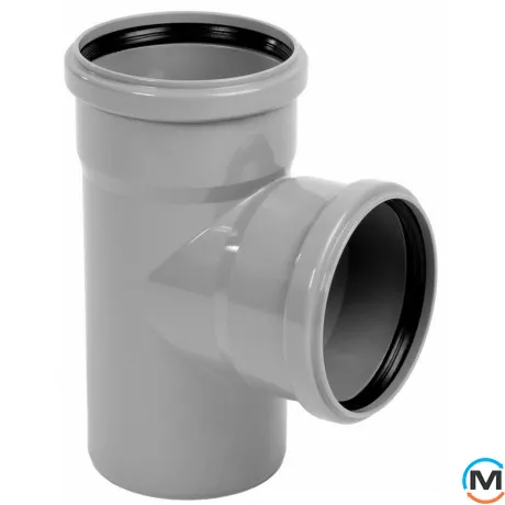 Тройник канализационный Magnaplast 110/110/87, Вид канализации: Внутренняя, Тип канализации: Простая, Градус (град.): 90, Модификация: 110/110/87, Диаметр (мм): 100, Материал: Полипропилен PPR, фото 