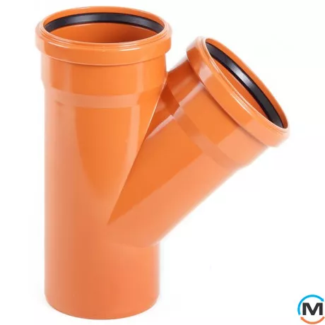 Трійник каналізаційний Magnaplast KG 45 200/160, Вид каналізації: Зовнішня, Тип каналізації: Проста, Градус (град.): 45, Модифікація: 200/160/45, Діаметр (мм): 200, Матеріал: Полівінілхлорид (ПВХ), фото 
