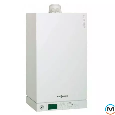Котел Viessmann Vitodens 100-W 35 кВт двоконтурний + димохід, Тип котла: Газовий конденсаційний, Теплова потужність (кВт): 35, Вбудований бойлер: Ні, Кількість контурів: 2, Спосіб відведення газів: Турбований, фото 