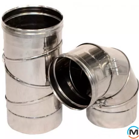 Колено регулировочное 0-90 ф 100 0,6мм из нержавейки, Диаметр (мм): 100, фото 