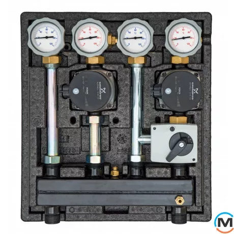 Насосная группа Kombimix с Wilo Yonos PARA RS 15/6, 1 смесительный и 1 прямой контур, фото 