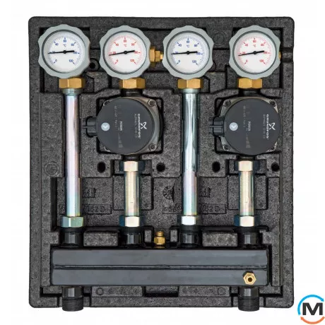 Насосная группа Kombimix с Wilo Yonos PARA RS 15/6, 2 прямых контура, фото 