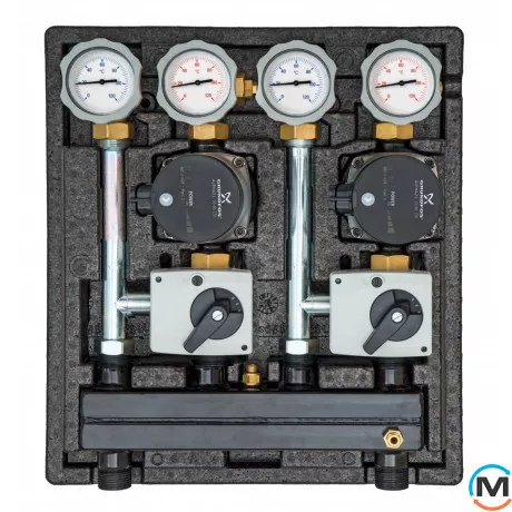 Насосная группа Kombimix с Wilo Yonos PARA RS 15/6, 2 смесительных контура, фото 