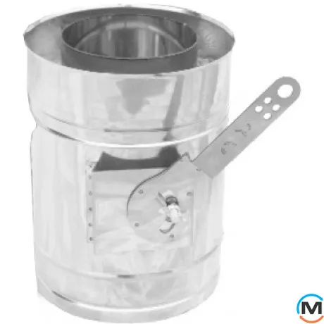 Регулятор тяги для дымохода ф 100/160 н/оц 0,6мм, Диаметр (мм): 100/160, Тип дымохода: Двухстенный (Сендвич), Материал дымохода: Нержавейка/Оцинковка, Толщина стенки (мм): 0.6, фото 