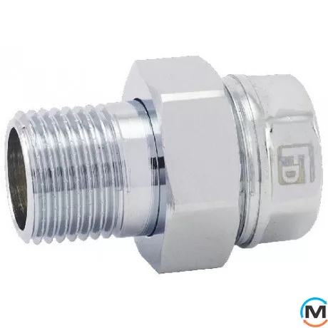 Зганяння-амер ХРОМ Fado 20 3/4" пряма, Тип різьблення: Внутрішня/Зовнішня, Діаметр різьблення: 3/4", Виконання: Пряма, Матеріал: Латунь хромована, фото 